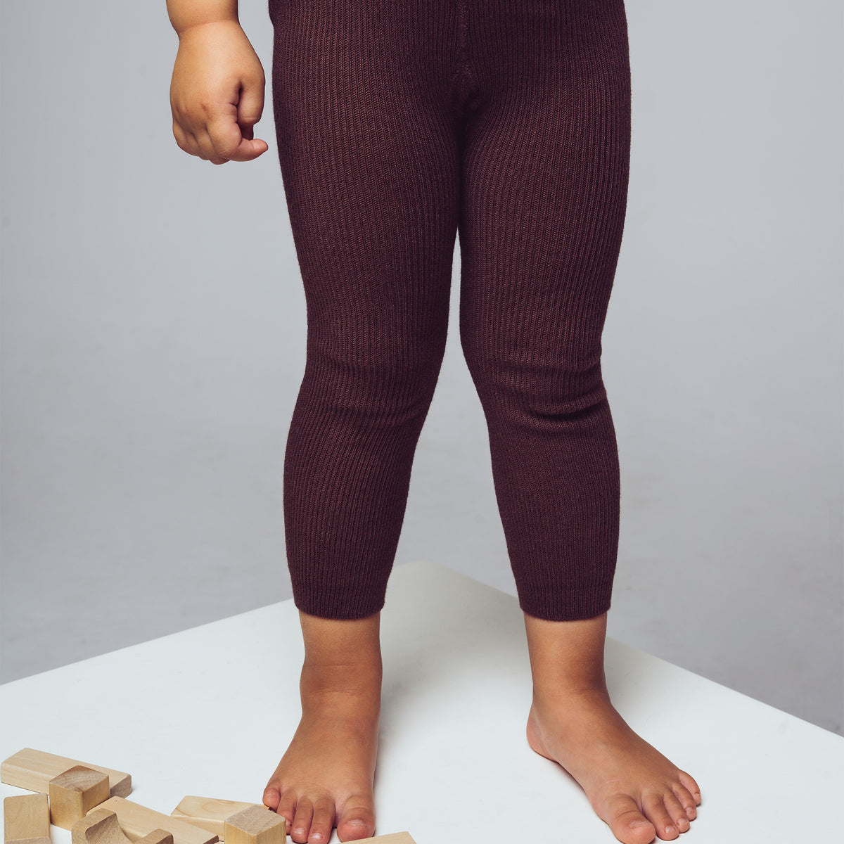 Footless Tights with Braces - Chocolate Brown