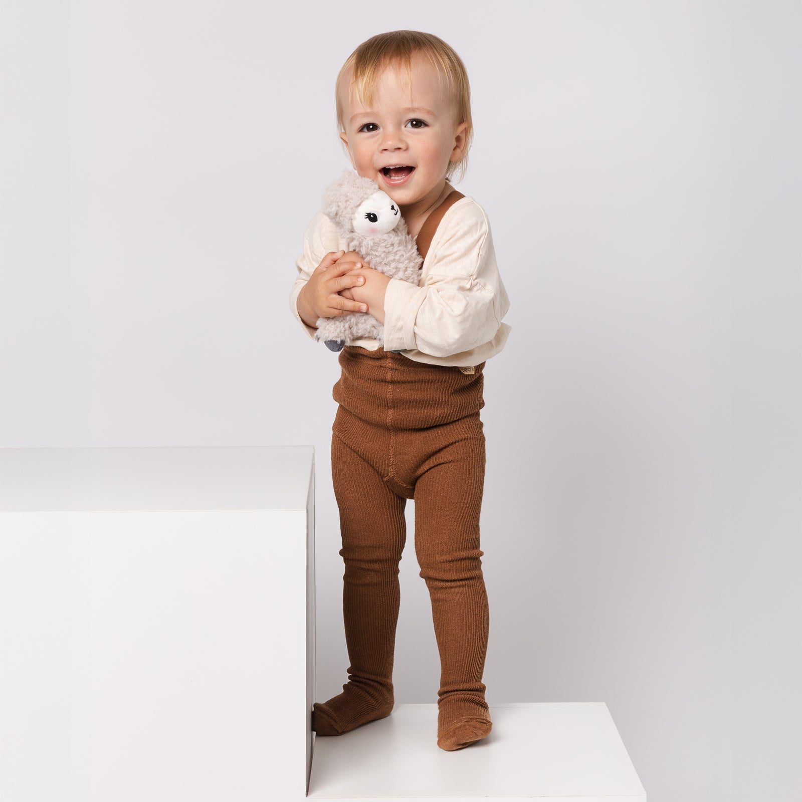 Alpaca Tights with Braces - Hazelnut