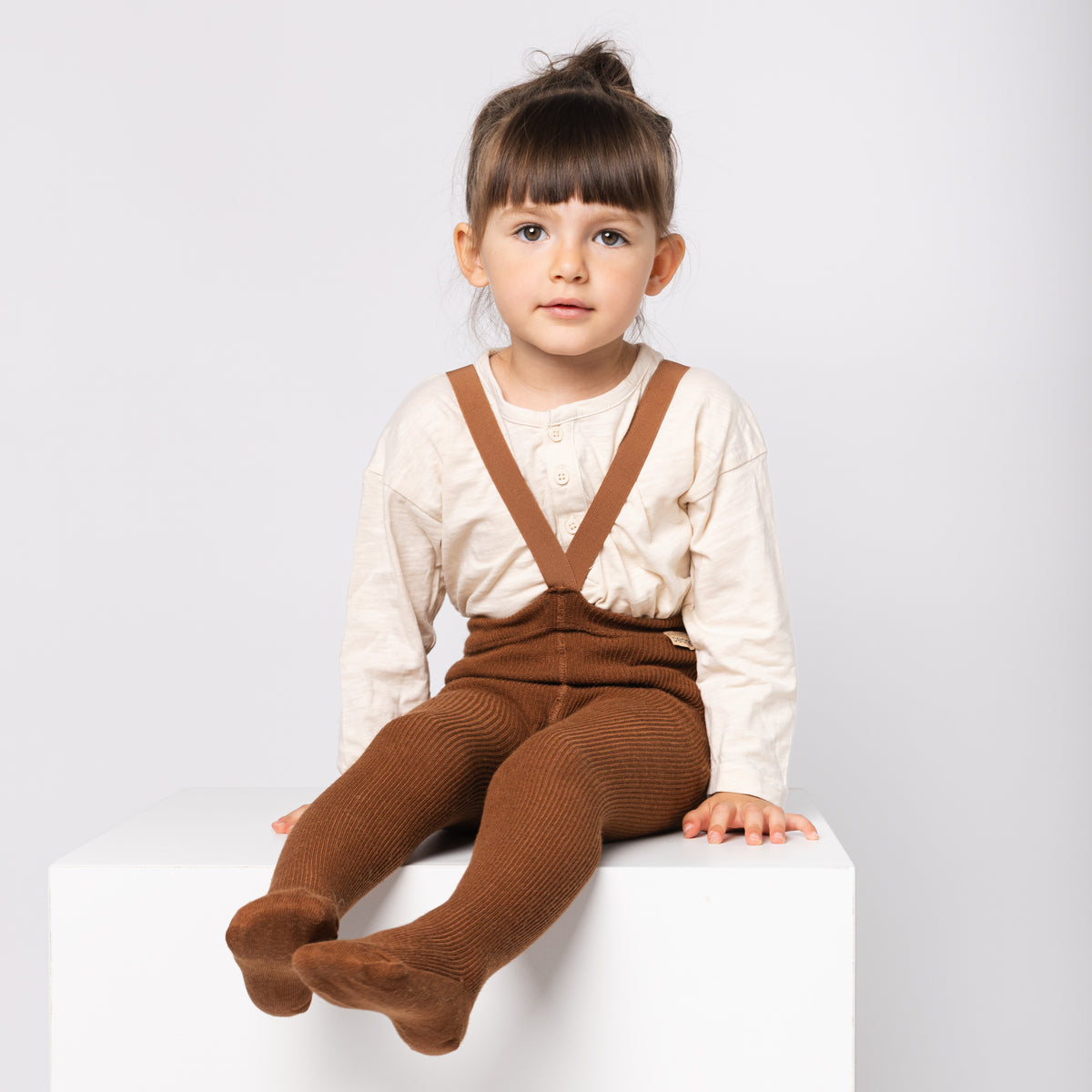 Alpaca Tights with Braces – Hazelnut