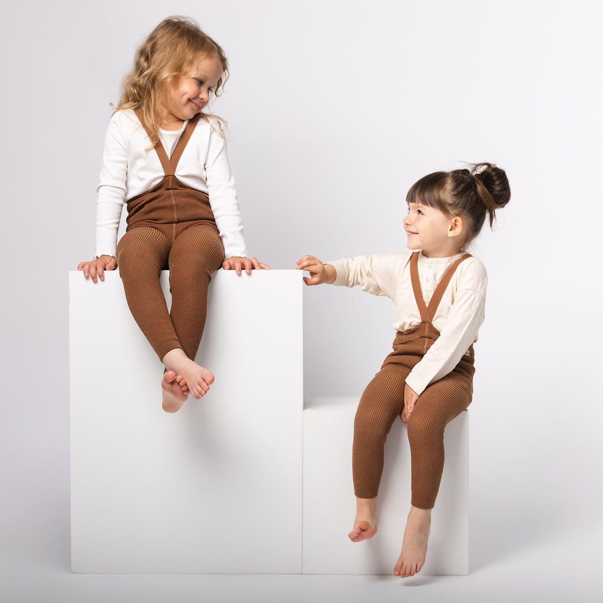 Alpaca Footless Tights with Braces - Hazelnut