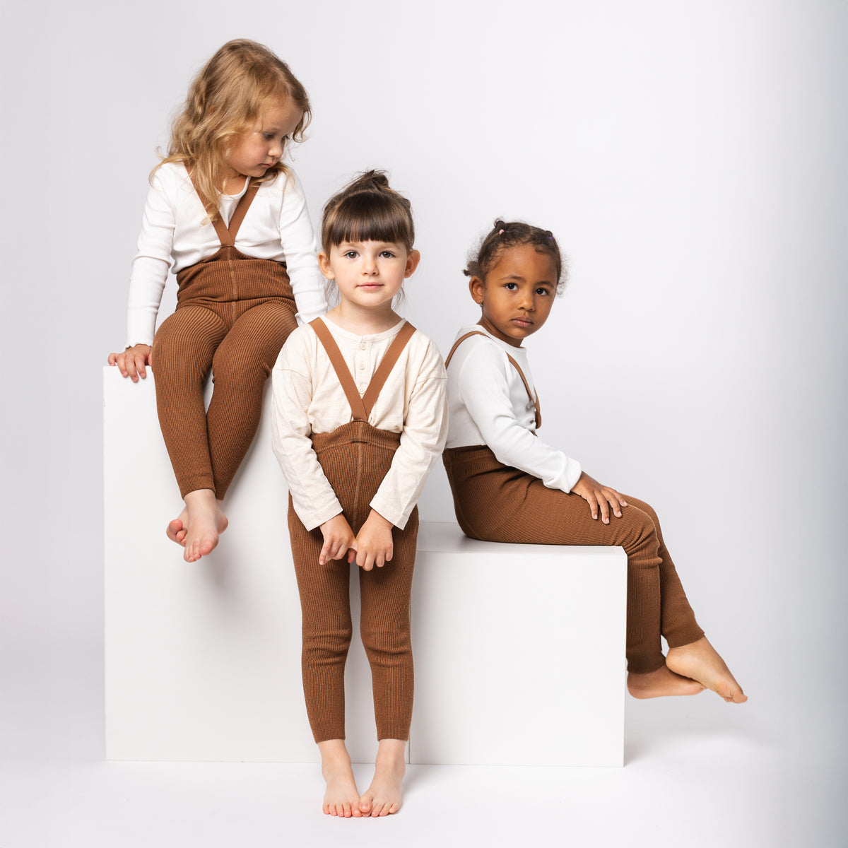 Alpaca Footless Tights with Braces - Hazelnut