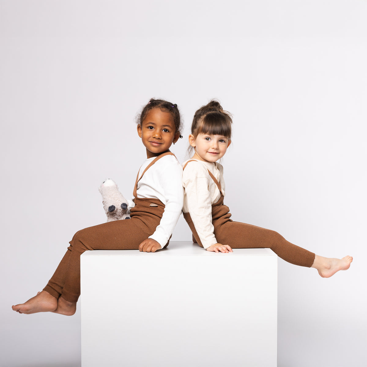 Alpaca Footless Tights with Braces - Hazelnut