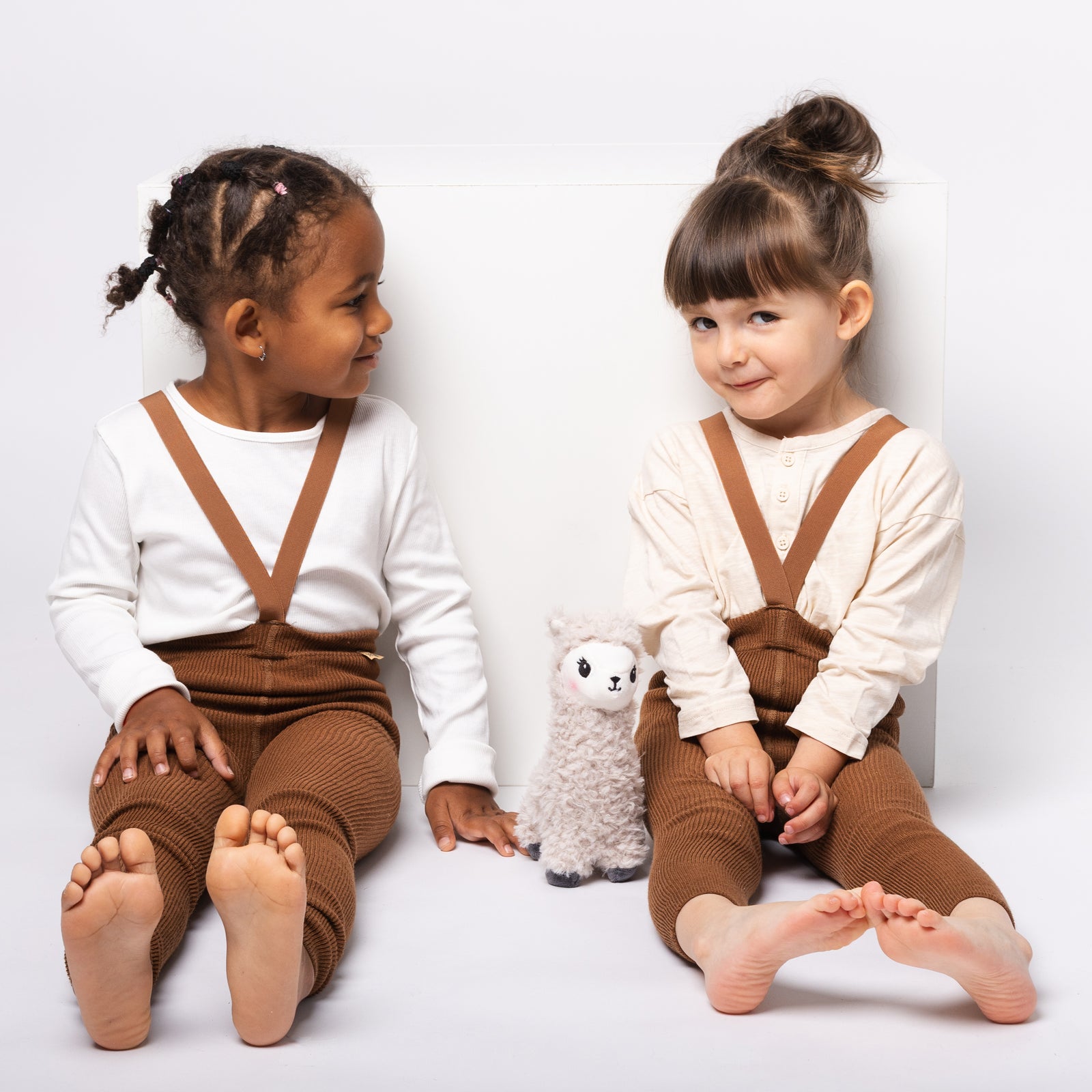 Alpaca Footless Tights with Braces - Hazelnut