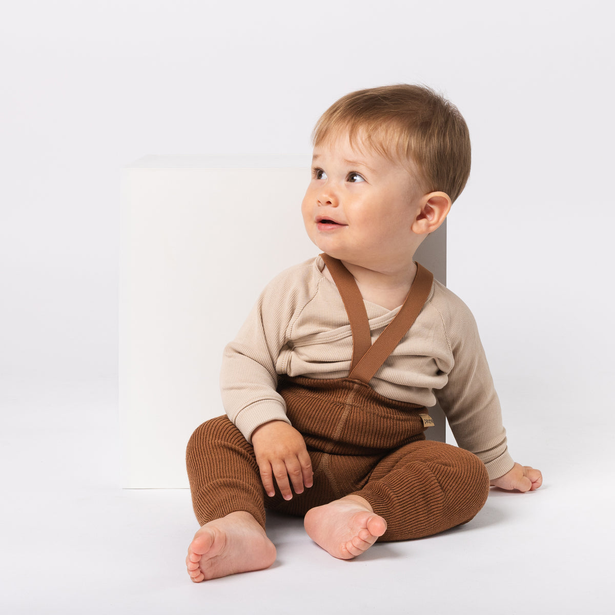 Alpaca Footless Tights with Braces - Hazelnut