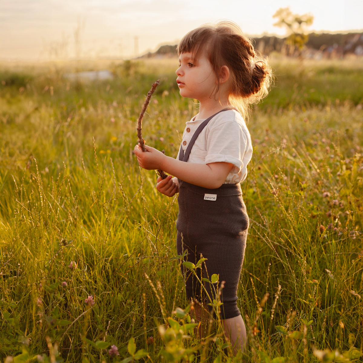 Short Tights with Braces - Pearl Grey