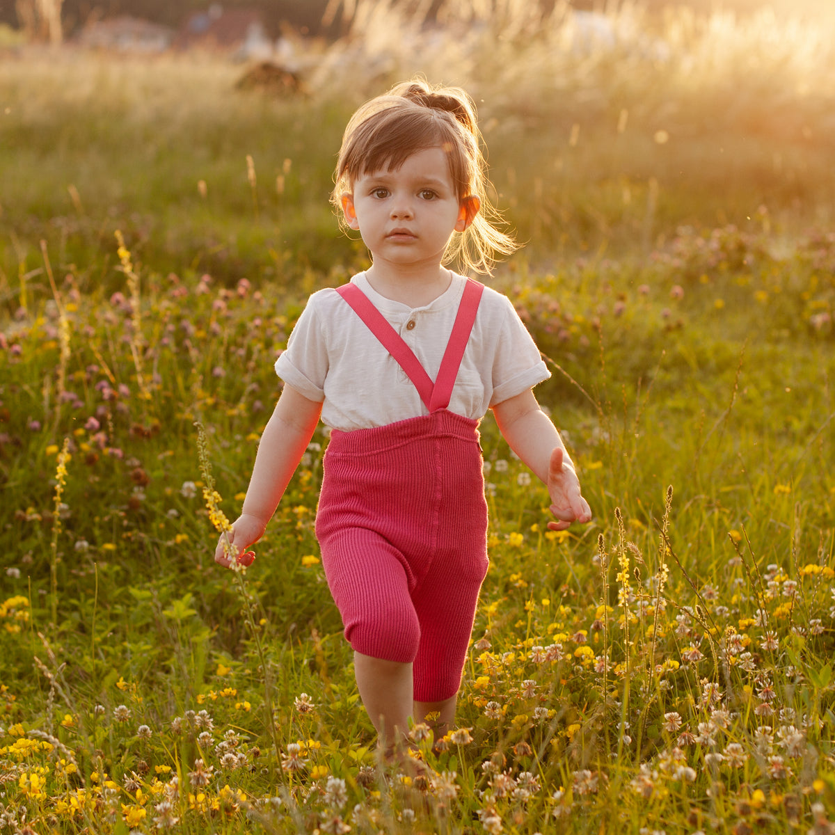 Short Tights with Braces - Magenta