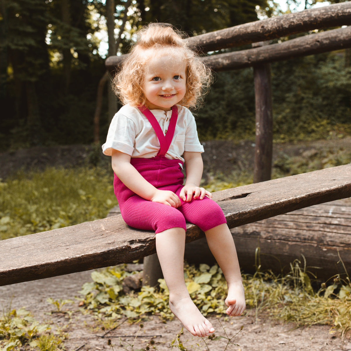 Short Tights with Braces - Magenta