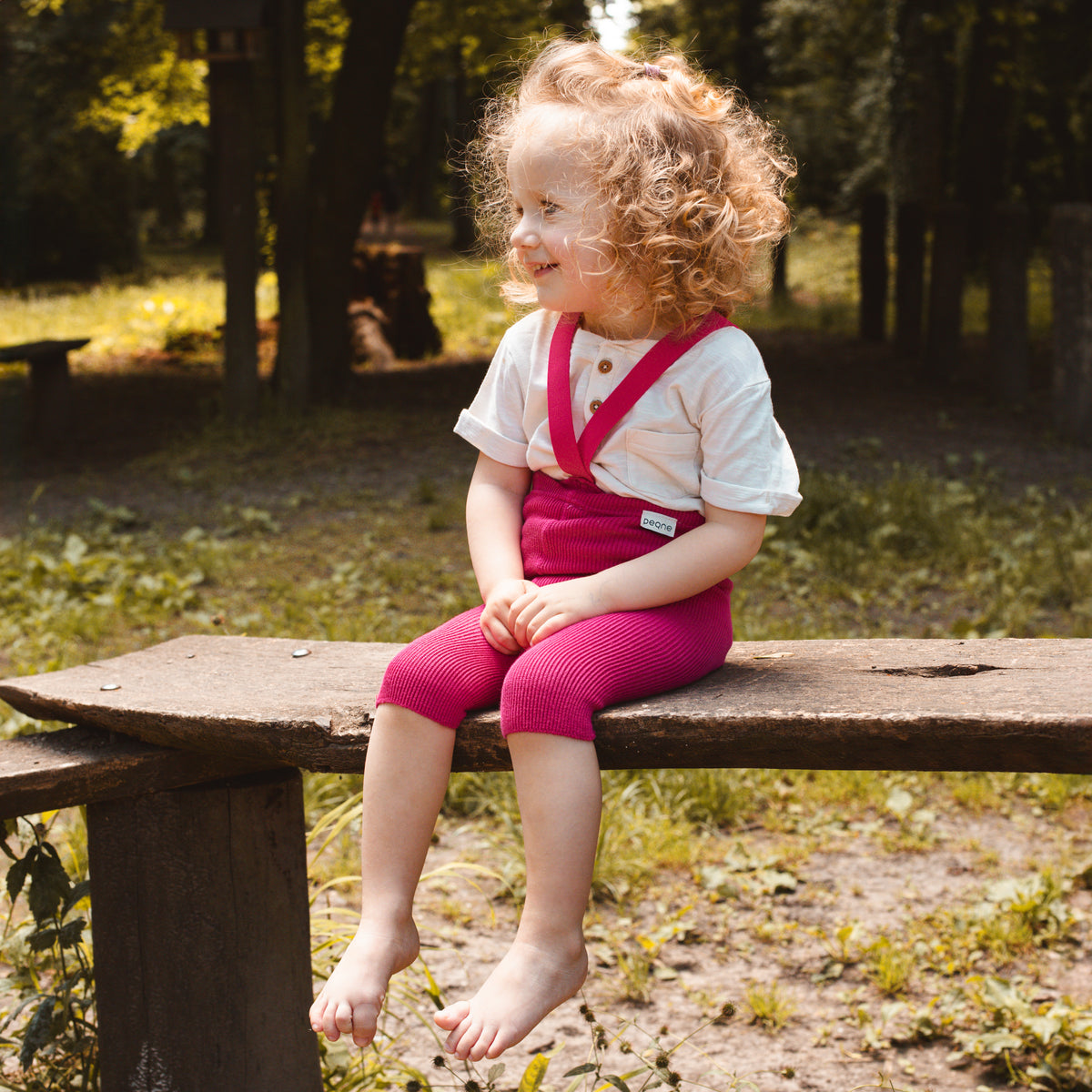Short Tights with Braces - Magenta