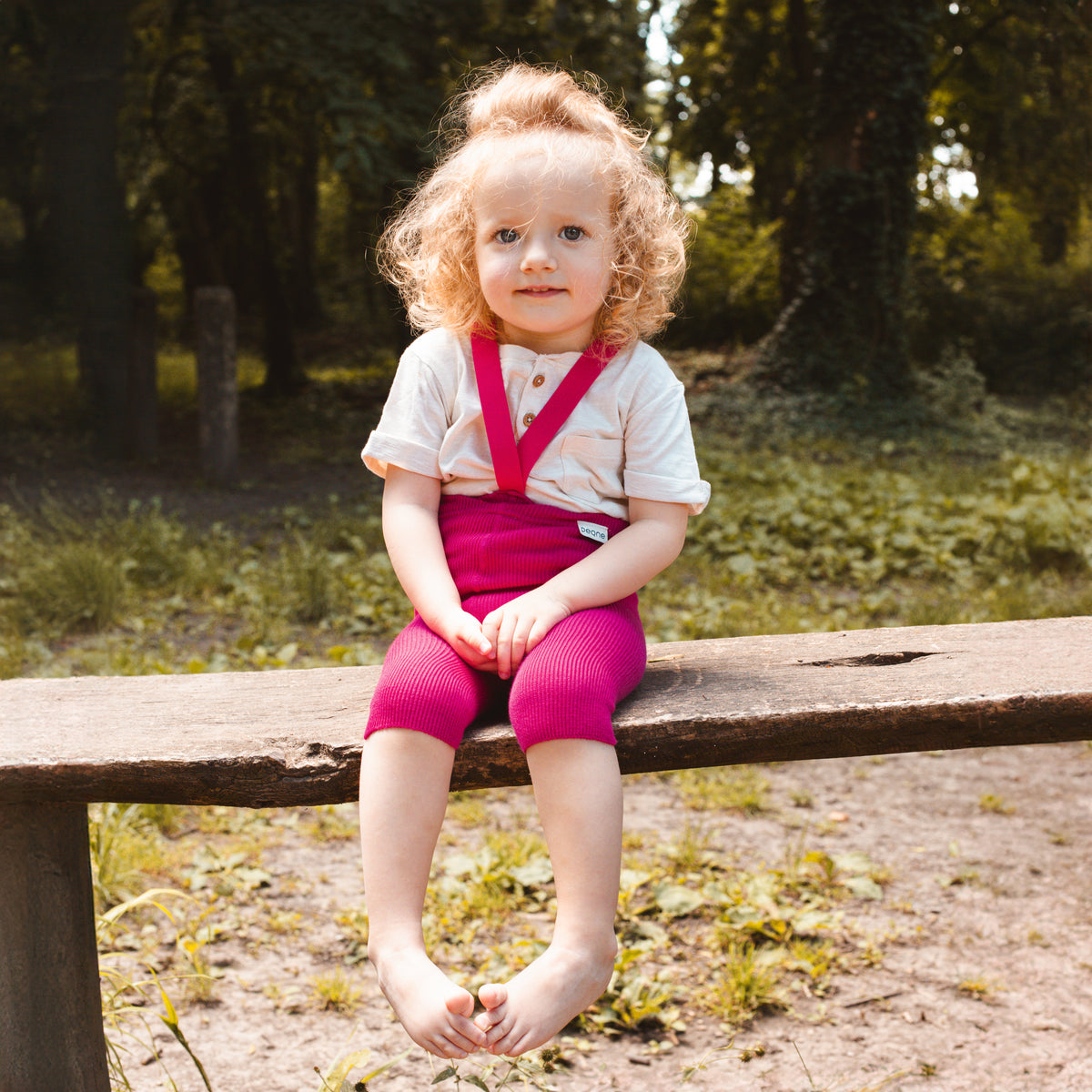 Short Tights with Braces - Magenta