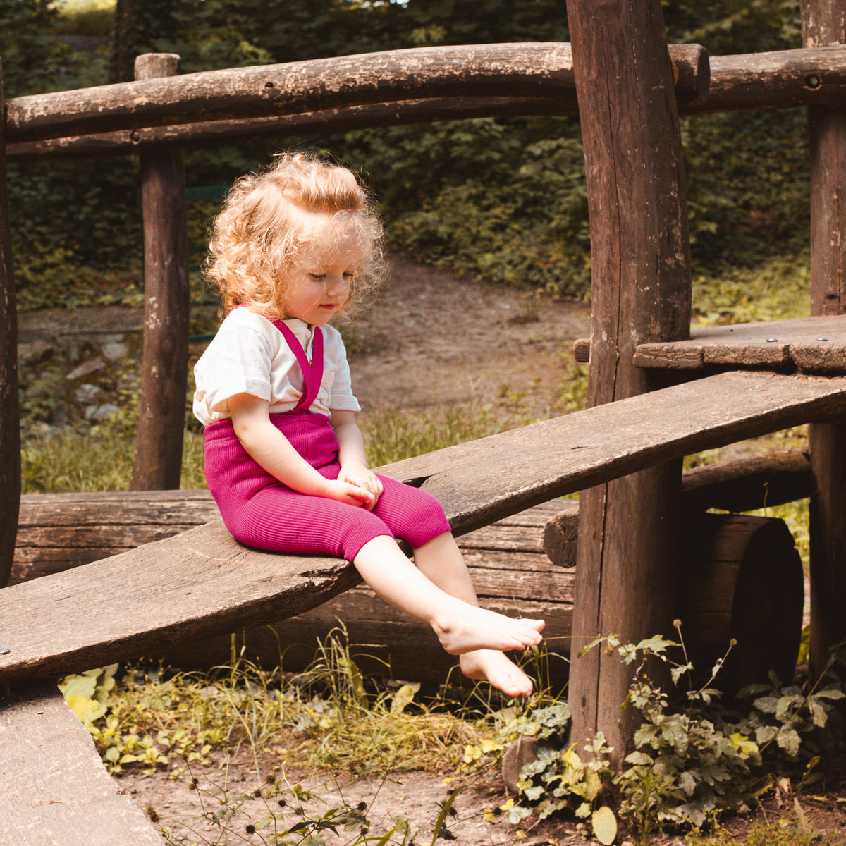 Short Tights with Braces - Magenta