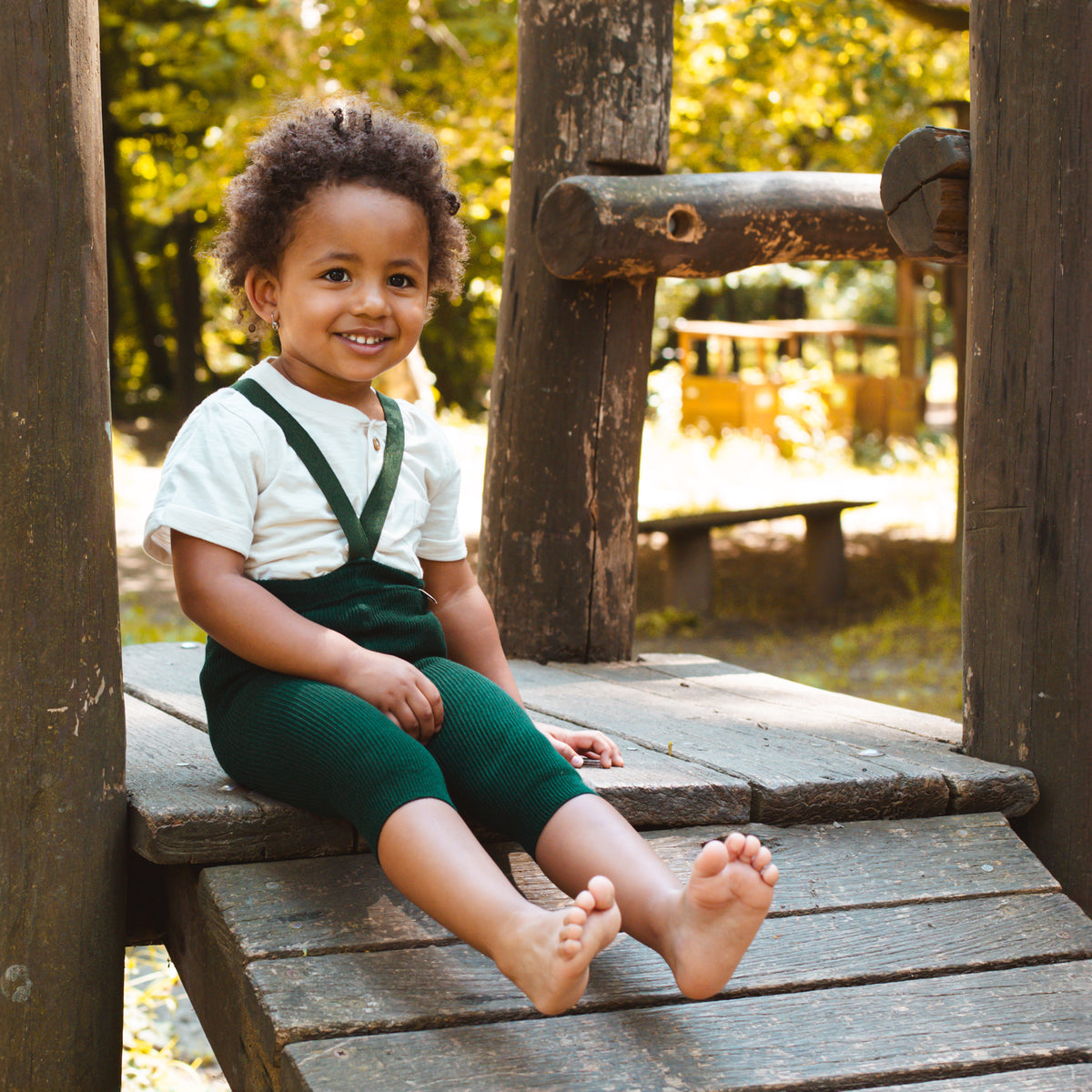 Short Tights with Braces - Conifer Green