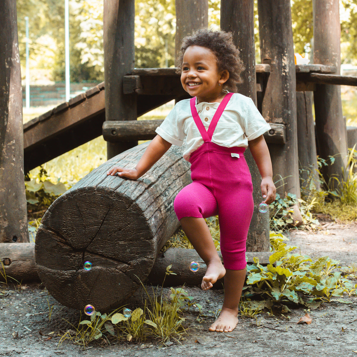 Short Tights with Braces - Magenta