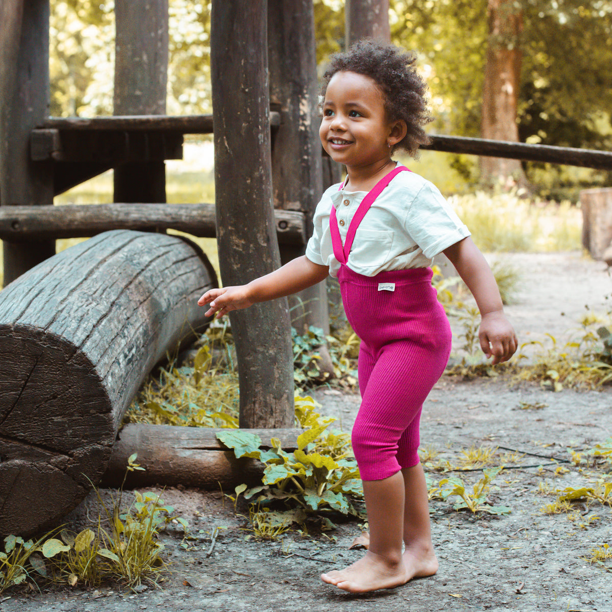 Short Tights with Braces - Magenta