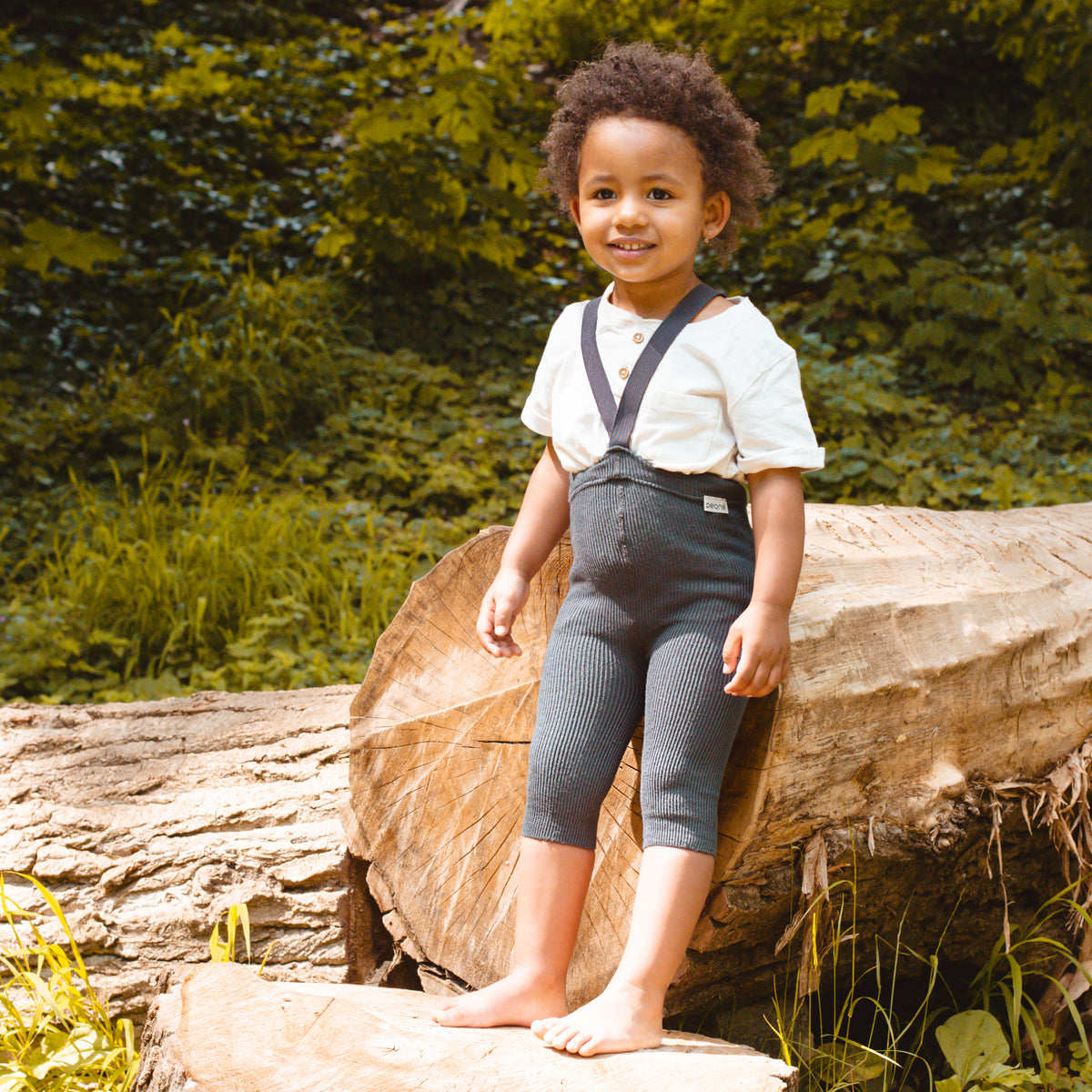 Short Tights with Braces - Pearl Grey