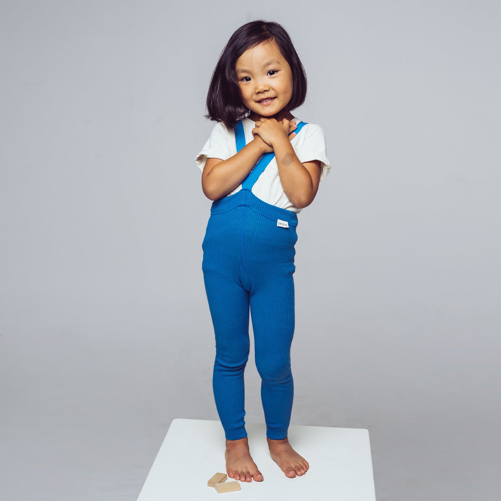 Footless Tights with Braces - French Blue