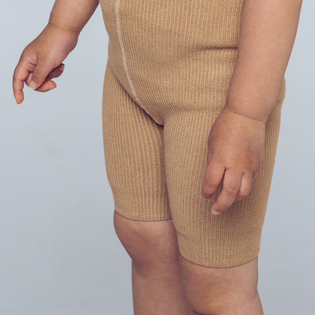 Short Tights with Braces - Beige Brown