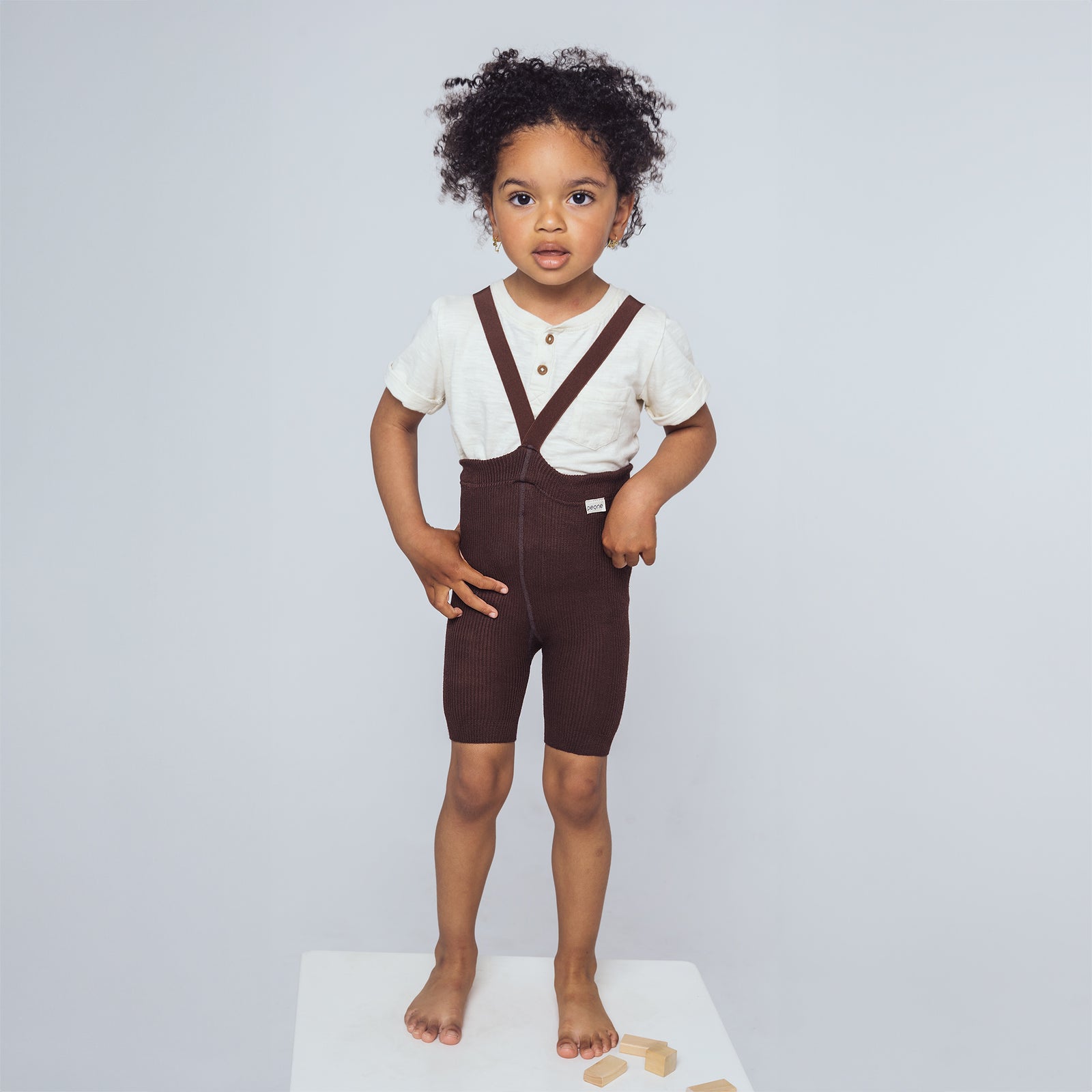 Short Tights with Braces - Chocolate Brown