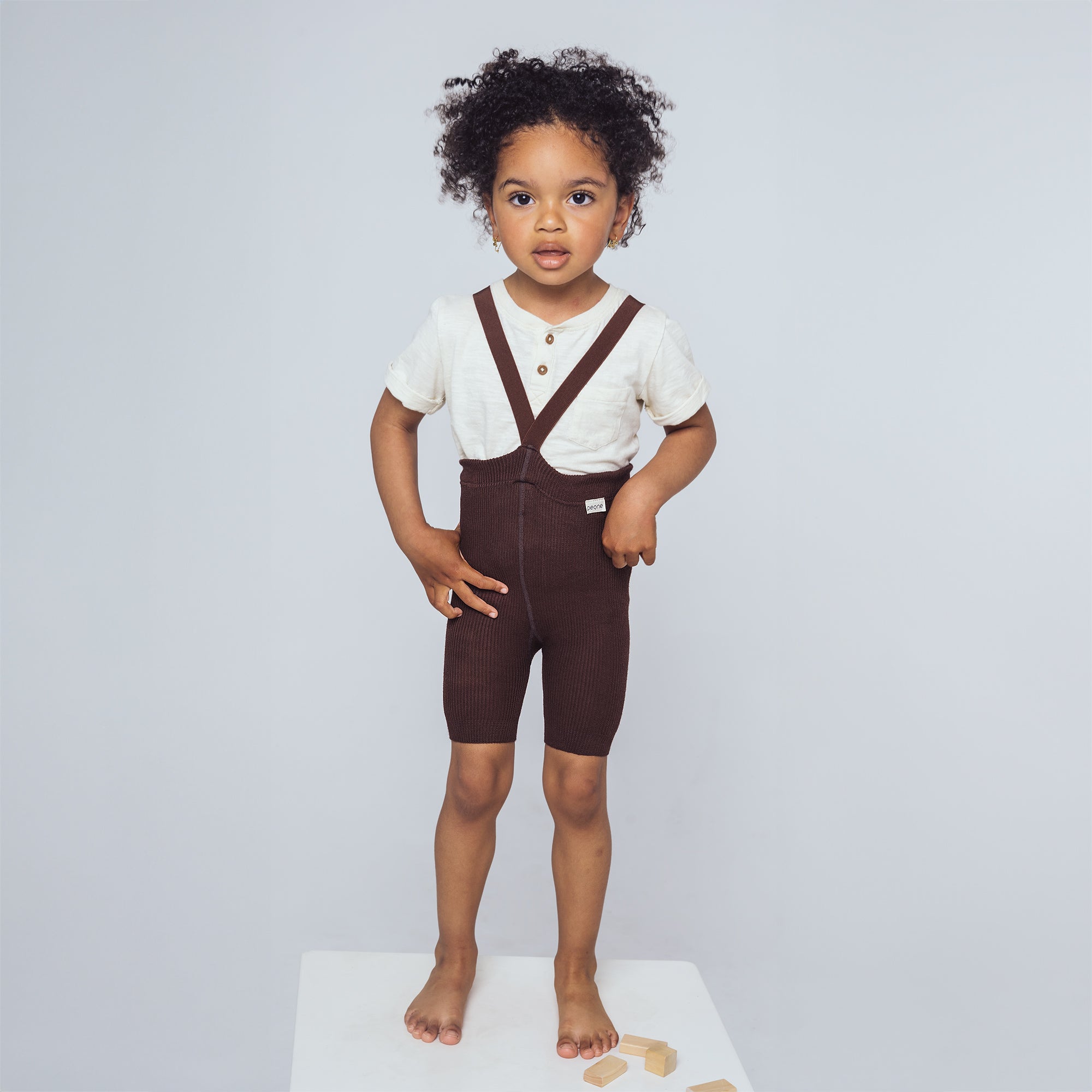 Short Tights with Braces - Chocolate Brown