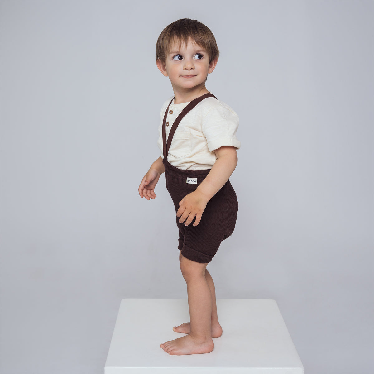 Short Tights with Braces - Chocolate Brown
