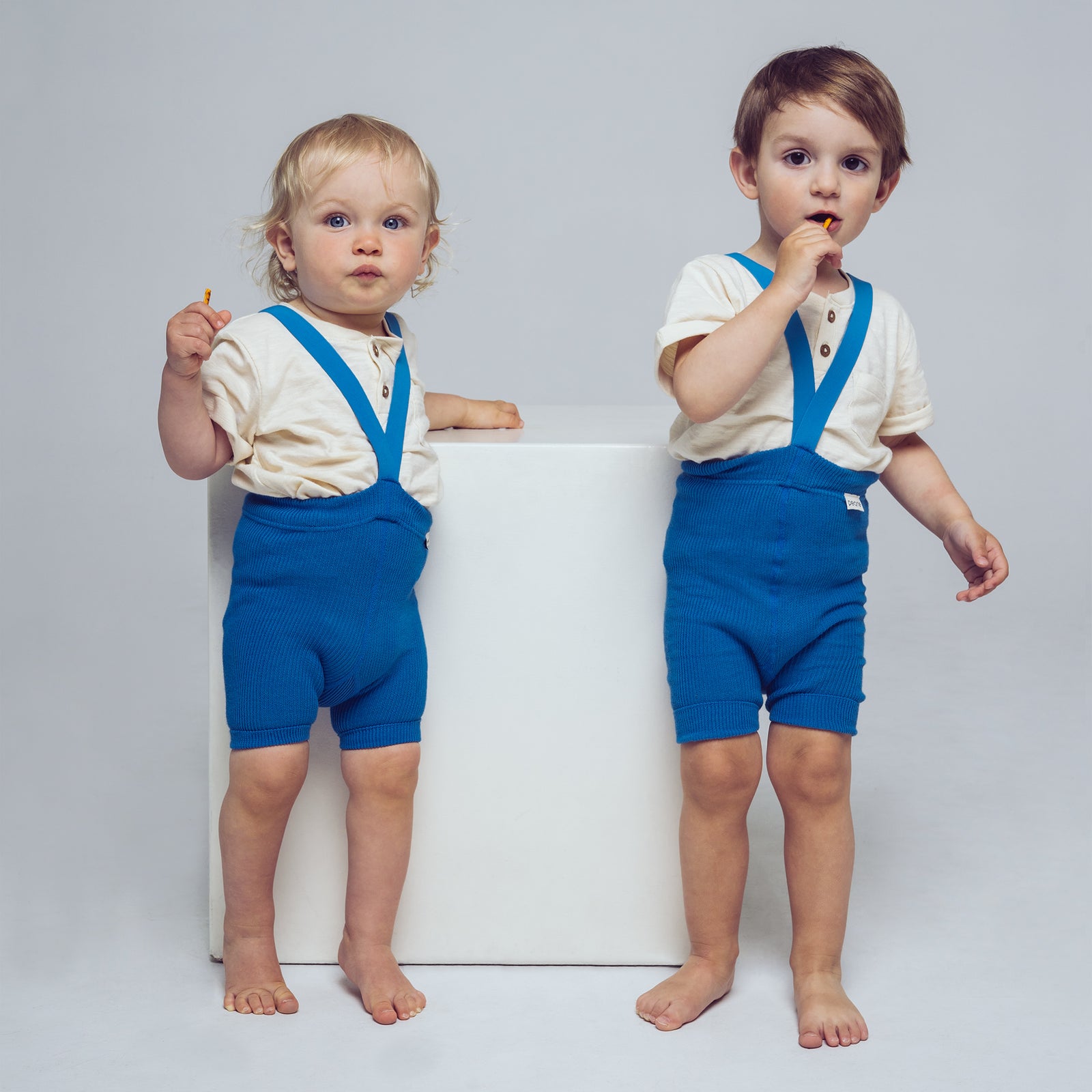 Short Tights with Braces - French Blue