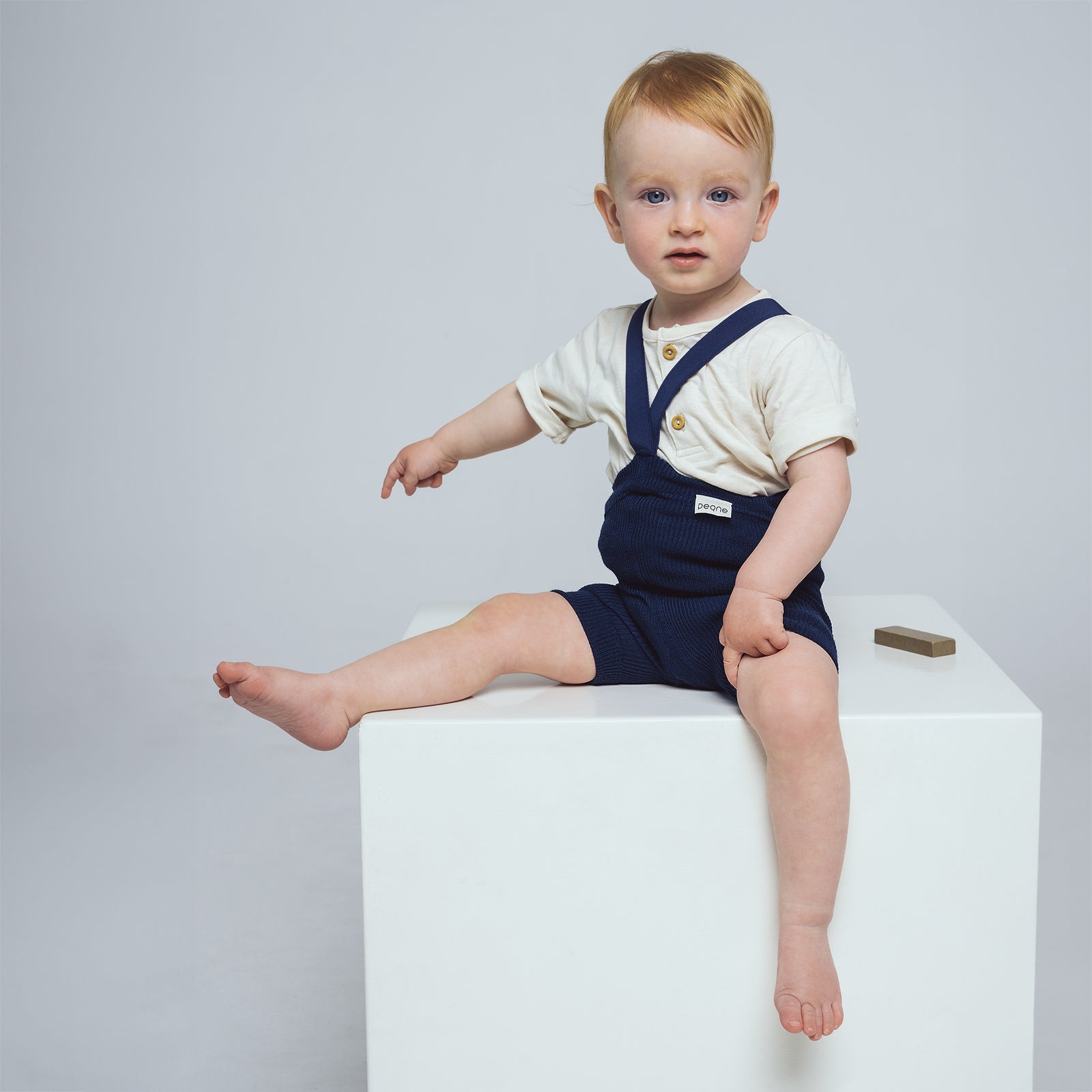 Short Tights with Braces - Navy Blue