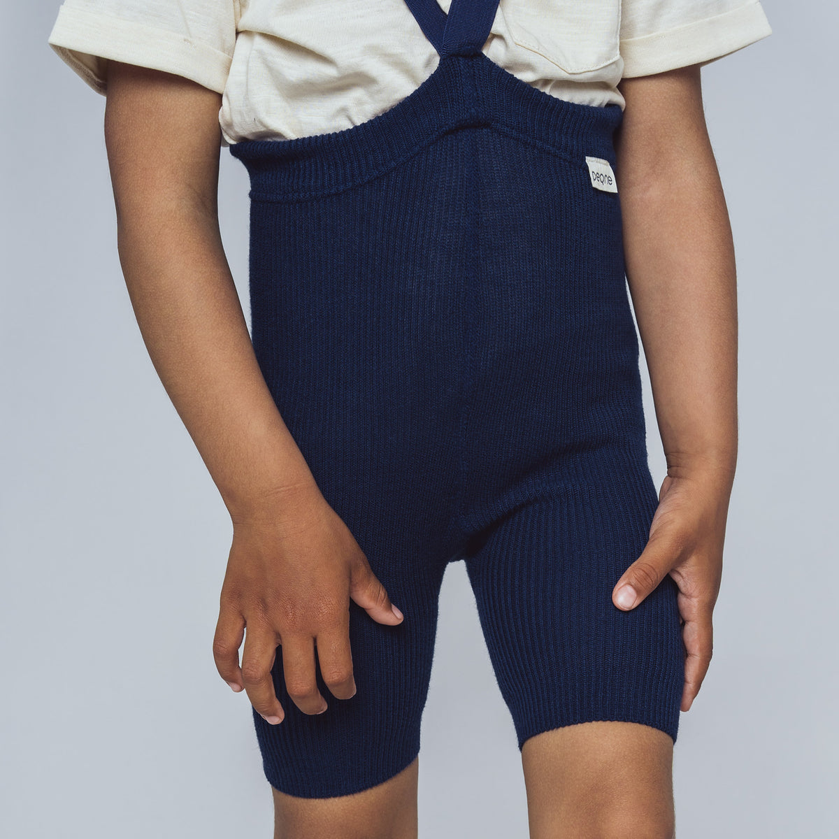 Short Tights with Braces - Navy Blue