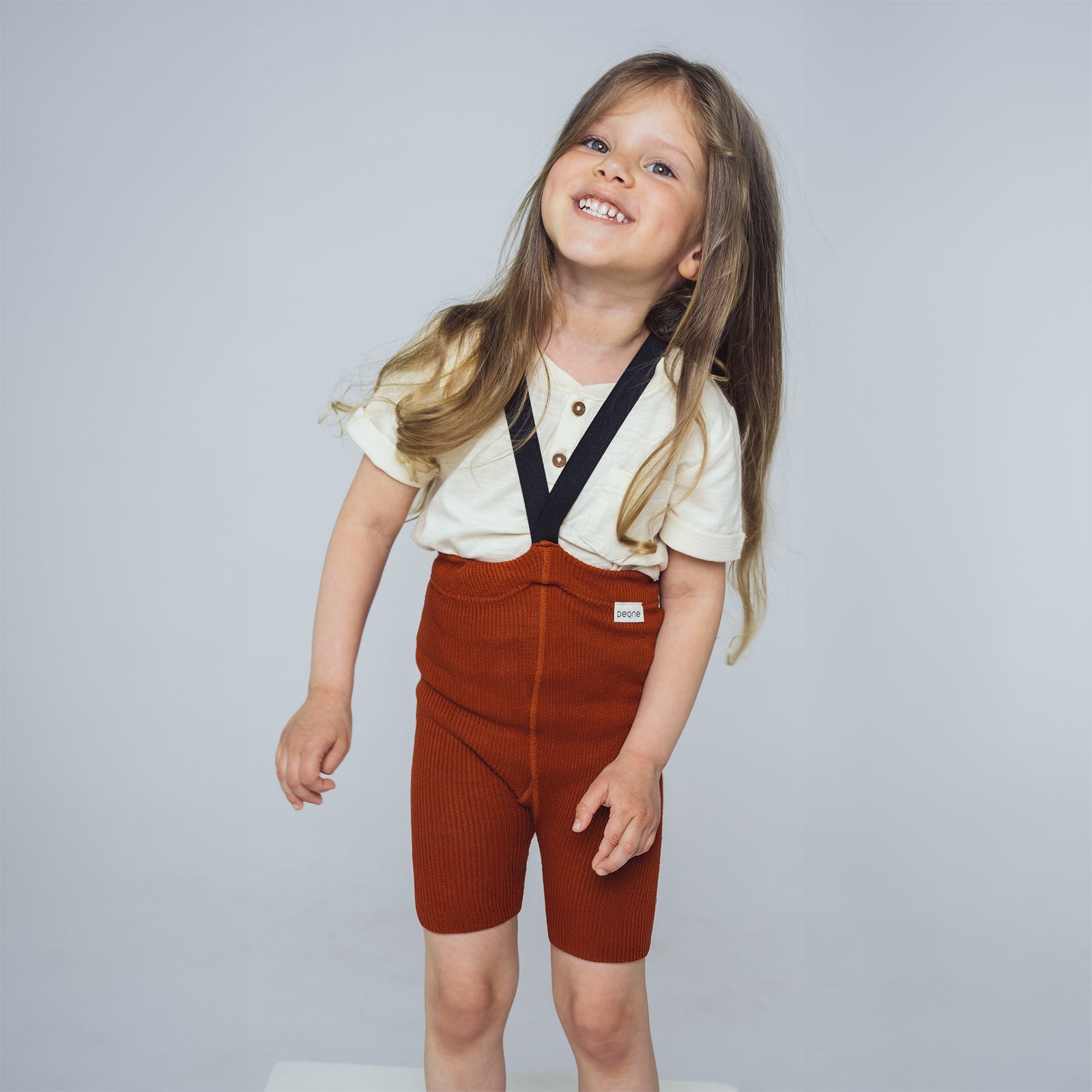 Short Tights with Braces - Rusty Red