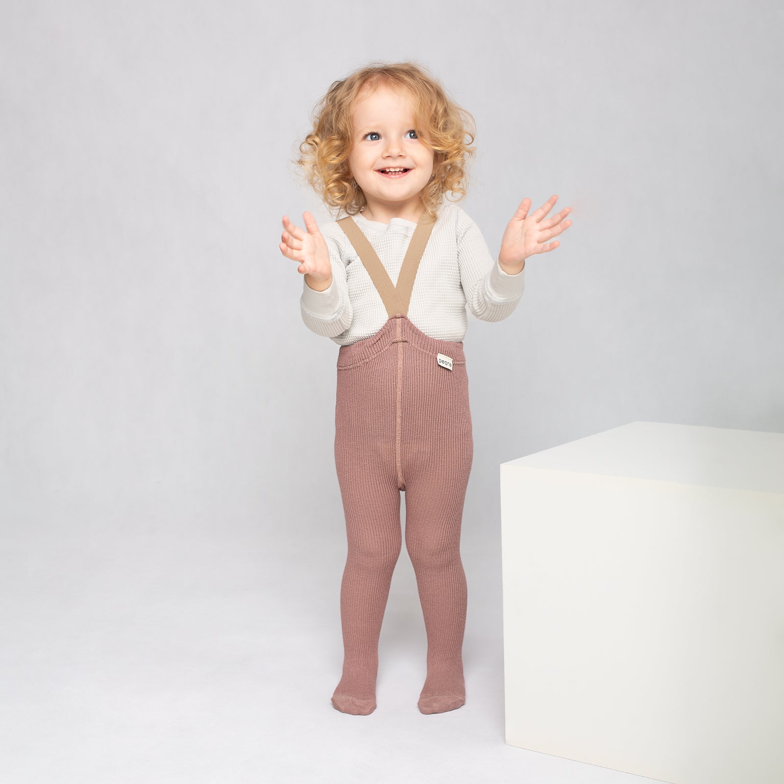 Tights with Braces - Dusty Rose