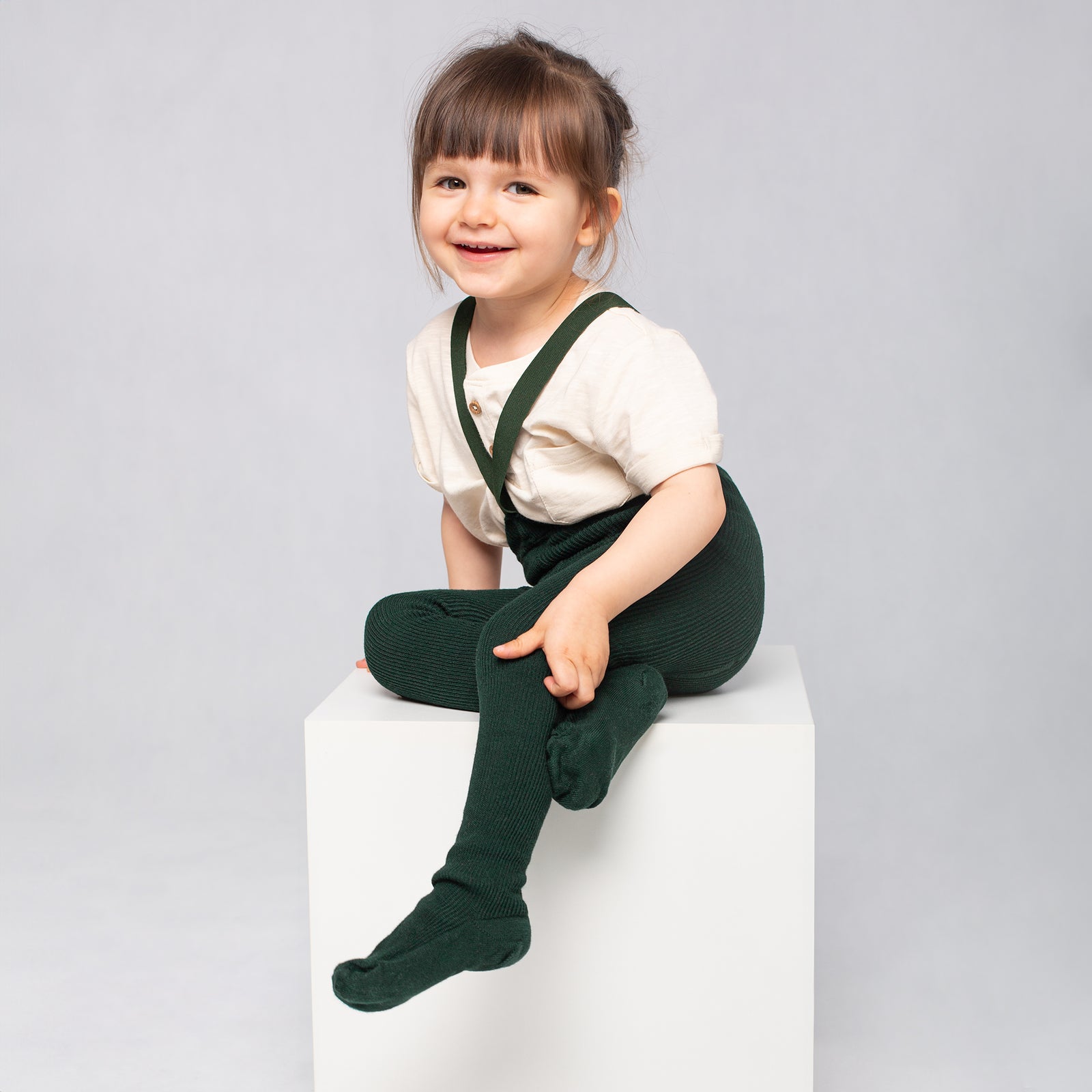 Tights with Braces - Conifer Green