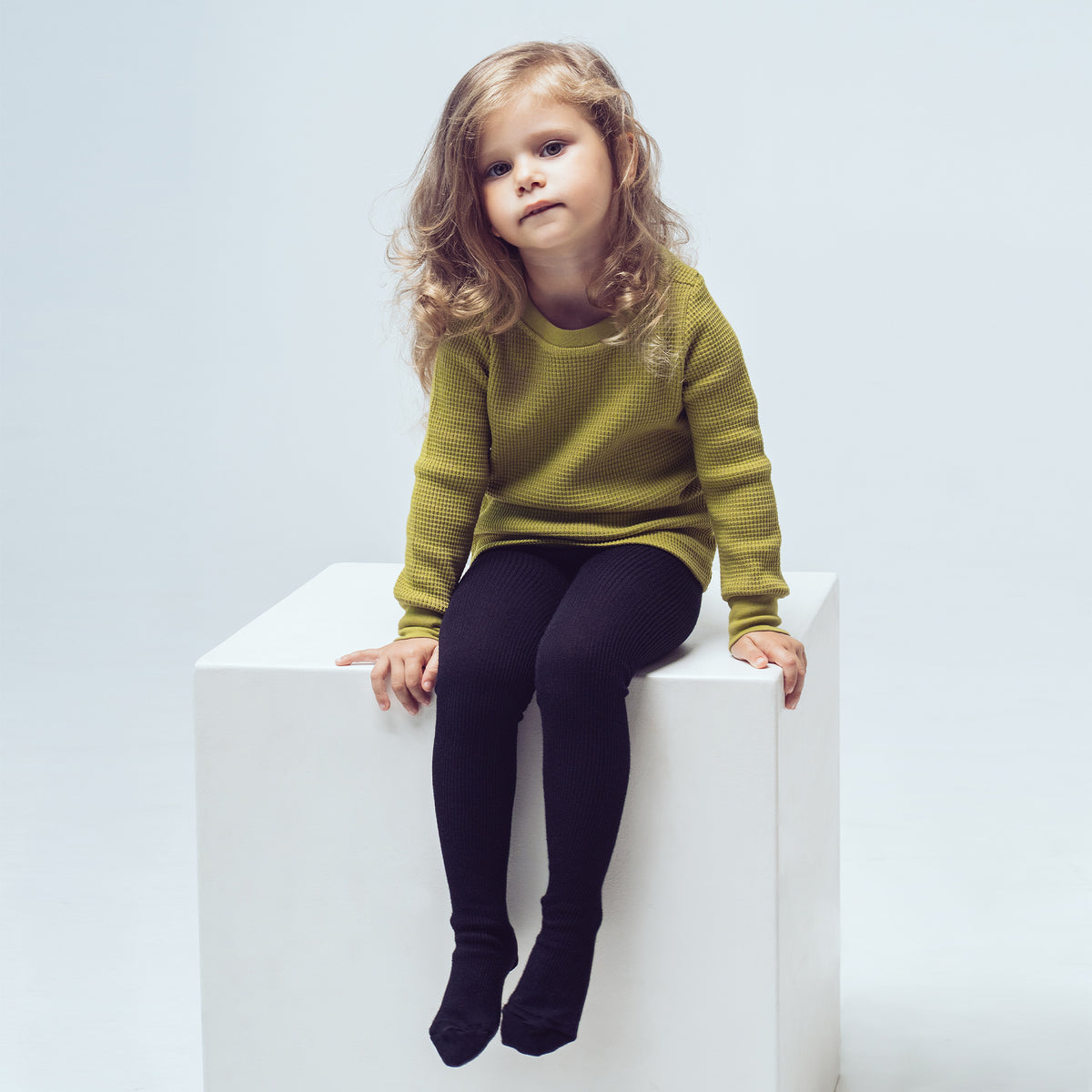 PEQNE Footed Children Tights in Carbon Black