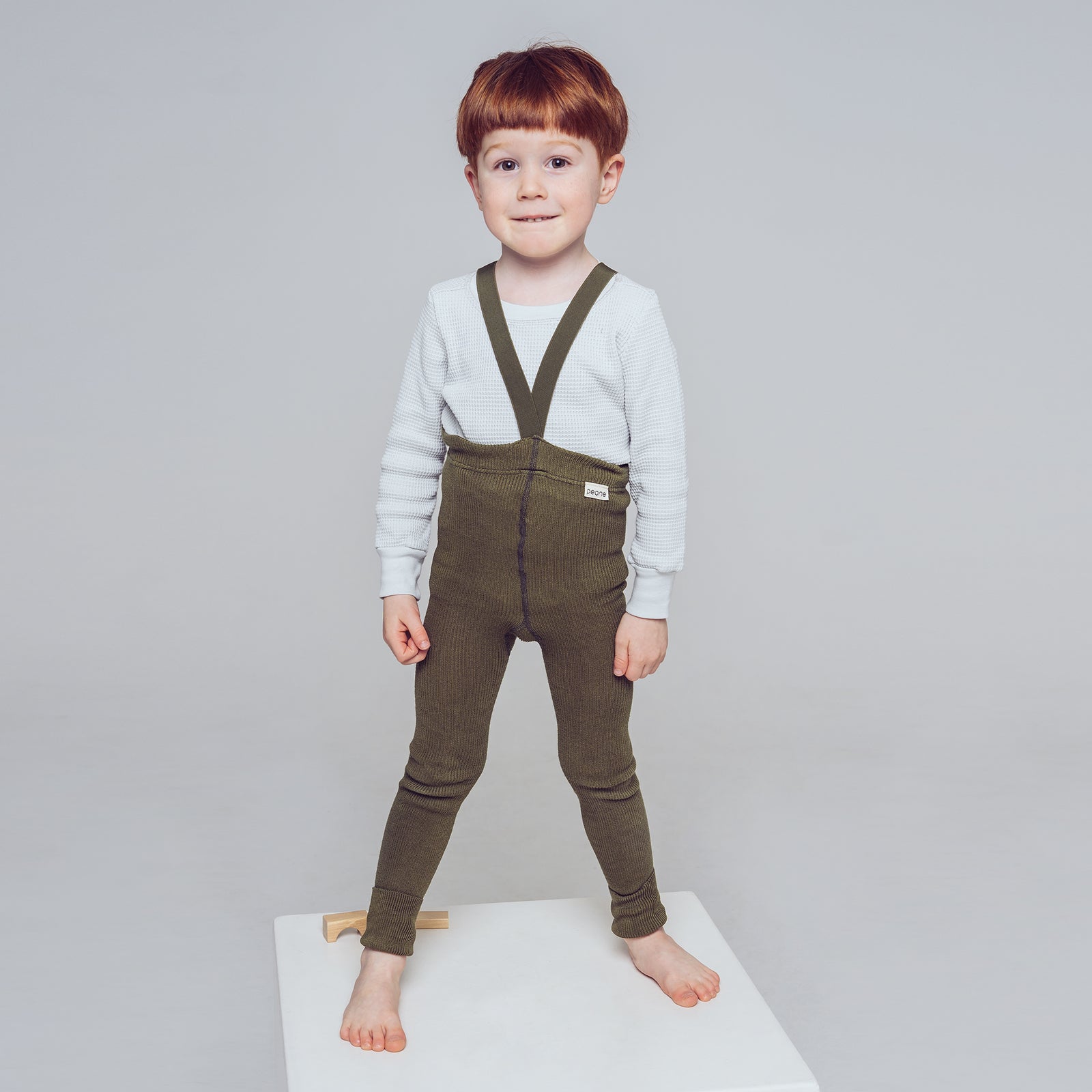 Footless Tights with Braces - Forest Green