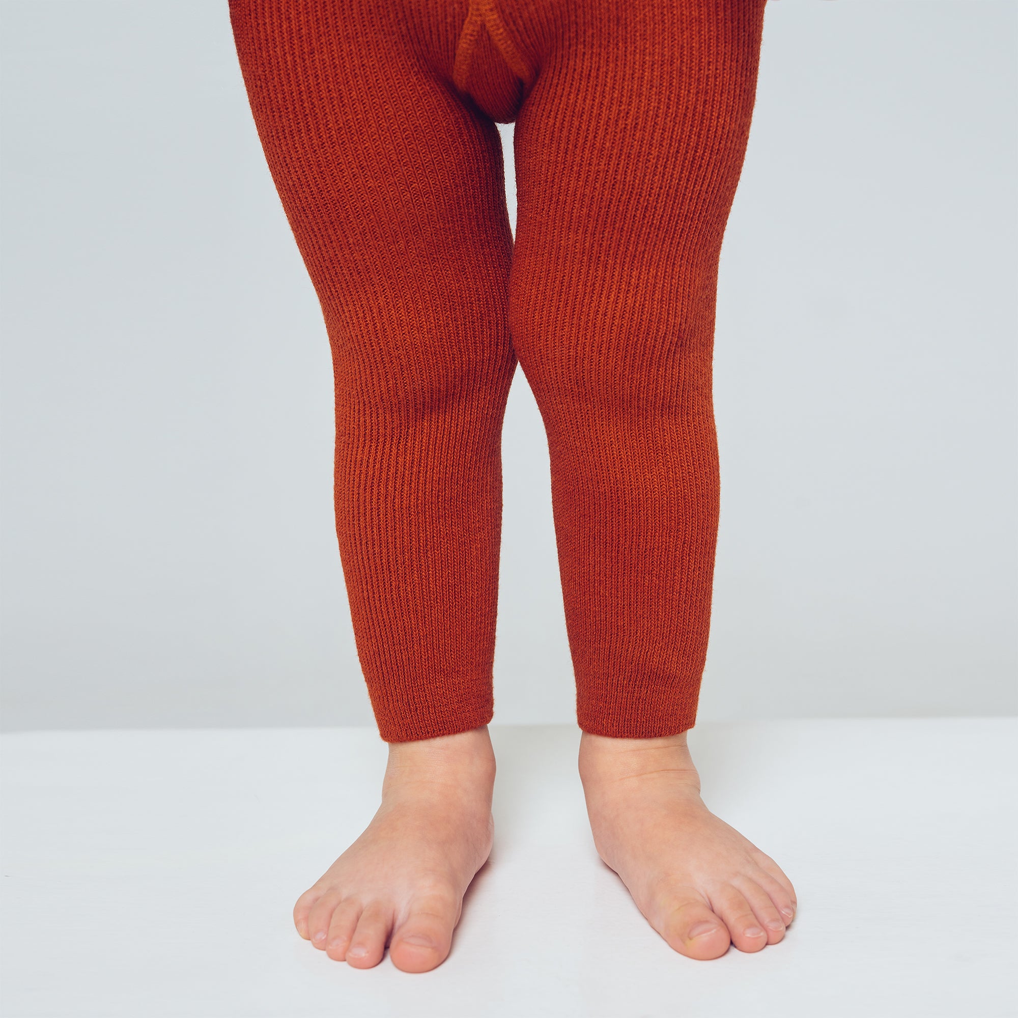Footless Tights with Braces - Rusty Red